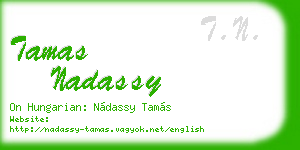 tamas nadassy business card